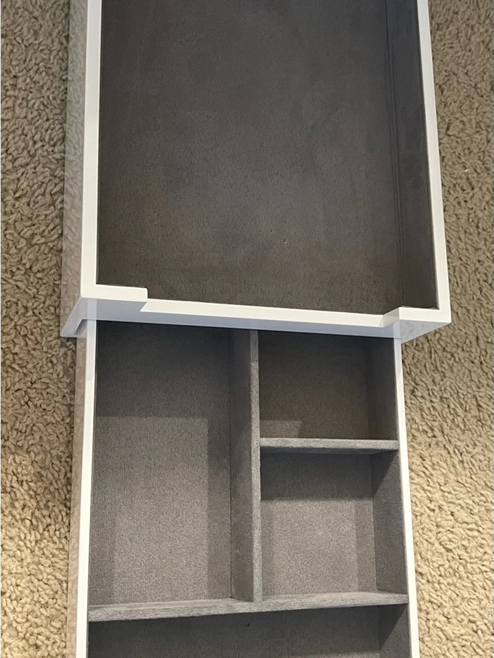 White Desk Tray | Fabric Lined Desk or Jewelry Organizer - Picture 3 of 3